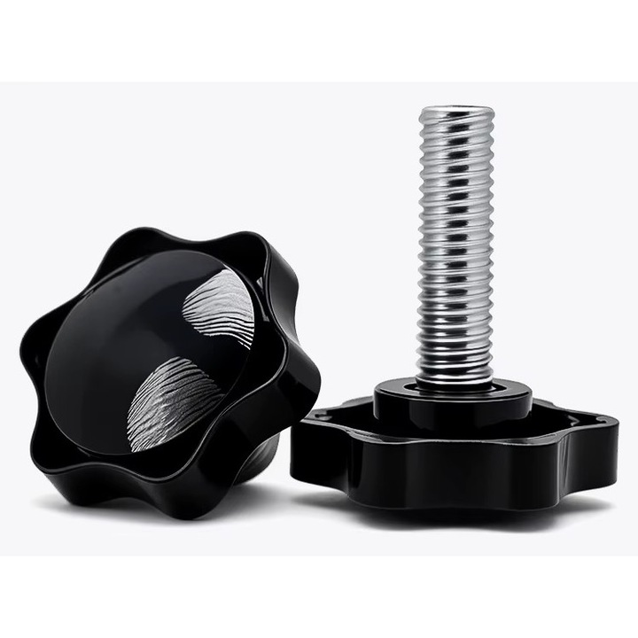 Buton stea, Matik, M5, 16mm, pentru reglare manuala, rezistent la temperaturi ridicate, rezistent la substante chimice, universal, usor de utilizat, durabil, sigur, diametru 24mm, filet M5, lungime surub 16mm, material bachelita, utilizat in masini si