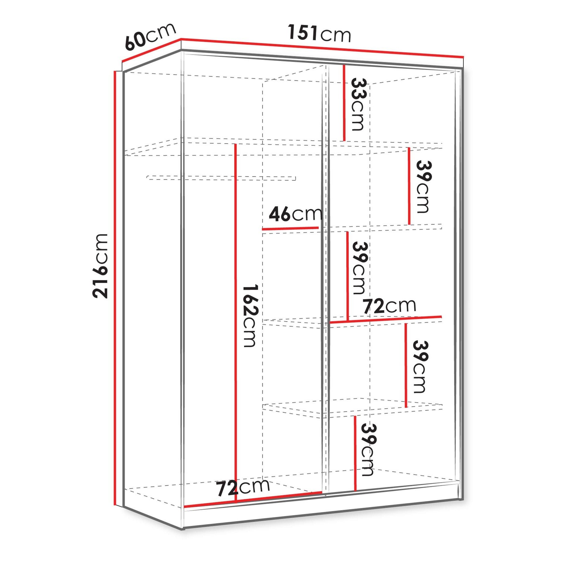 Dulap cu usi glisante Razimo 2D, MIRJAN 24, bej nisip, 60x151x216