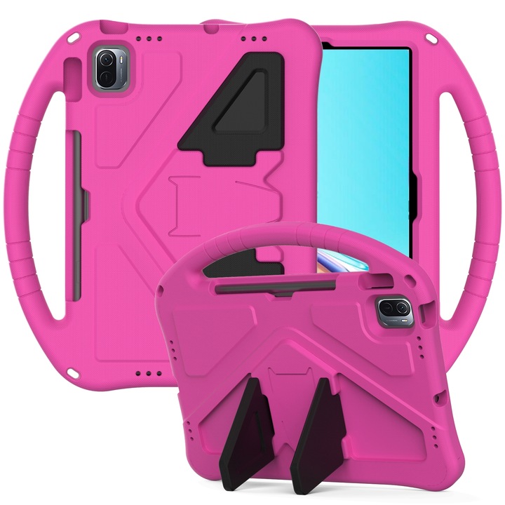 Huawei MatePad 11 (2021) tablet tok, lapos, leesésálló EVA anyagból, állvánnyal (sötét rózsaszín)