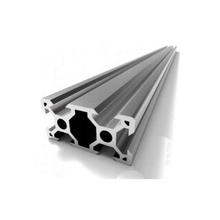 Profil aluminiu V-Slot 20x40, 50cm, taiat pe dimensiune, argintiu