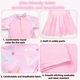 Costum baie cu imprimeu marin tip rochita maneca scurta baie tematica ocean cu u uscare rapida roz pentru fetita stele rochita vara protectie UV elastic si confortabil vacanta la mare piscina petrecere scoala