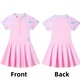 Costum baie cu imprimeu marin tip rochita maneca scurta baie tematica ocean cu u uscare rapida roz pentru fetita stele rochita vara protectie UV elastic si confortabil vacanta la mare piscina petrecere scoala