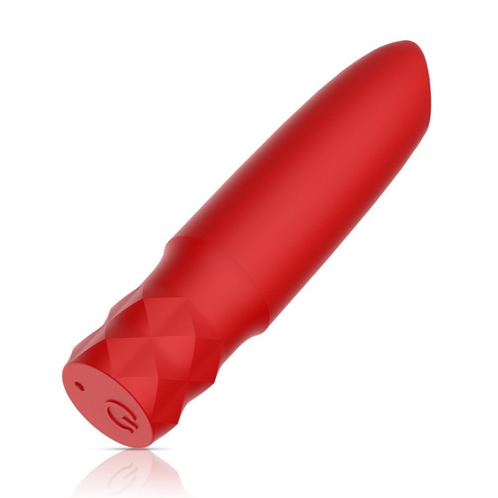 Hordozható vibrátor, 10 rezgési mód, vízálló kialakítás, piros szilikon