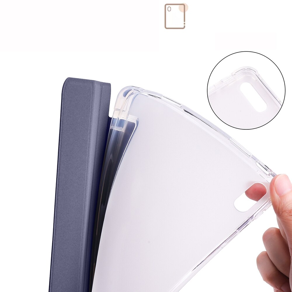 Husa tableta pentru Huawei MatePad 11 2021, piele inteligenta transparenta TPU, pliere in 3, protectie inteligenta, compatibila cu Huawei MatePad 11 2021, mov