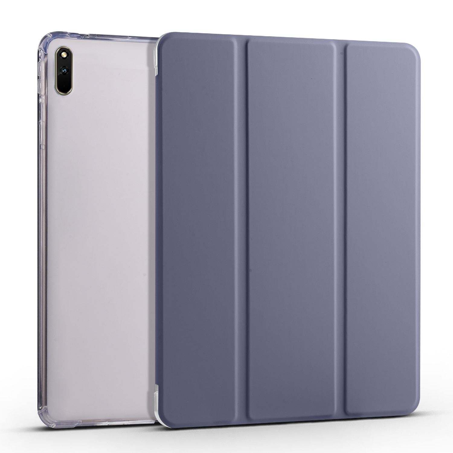 Husa tableta pentru Huawei MatePad 11 2021, piele inteligenta transparenta TPU, pliere in 3, protectie inteligenta, compatibila cu Huawei MatePad 11 2021, mov