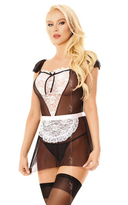 Lenjerie sexy, Boys Of Toys, Negru/Alb, Textil, M-L INTL