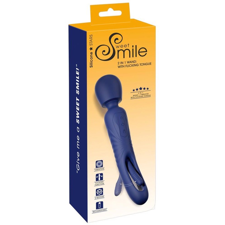 Sweet Smile Smile - 2in1 nyelves masszírozó vibrátor (lila)