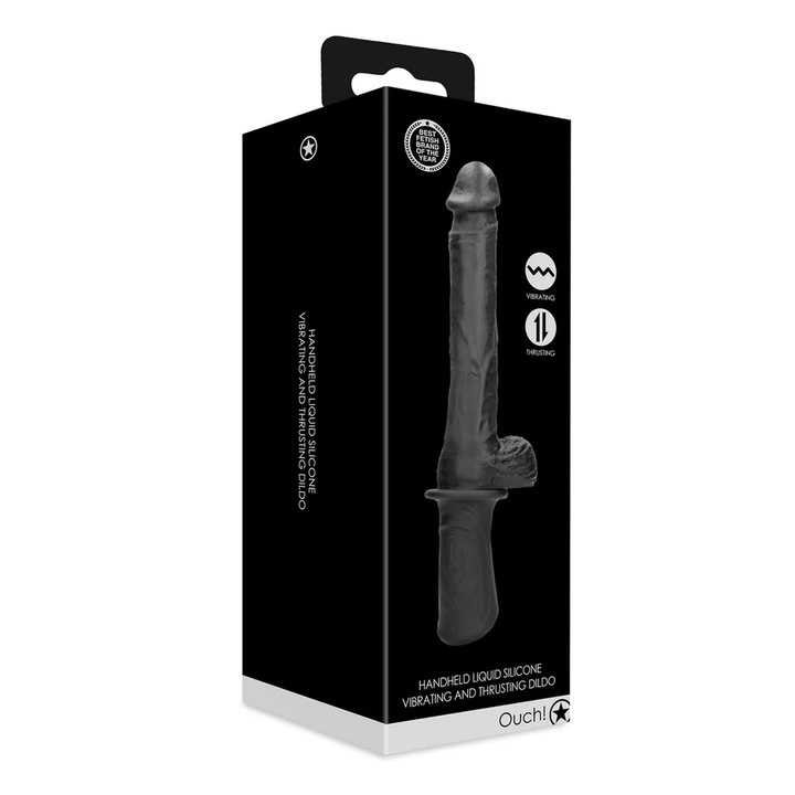 Вибратор Ouch!, Motion, 13 скорости, Силикон, Черен