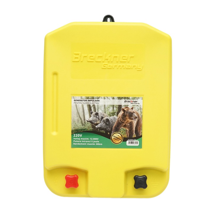 Aparat generator de impulsuri 11 Joule, 80km pentru gard electric 12V/220V Breckner Germany