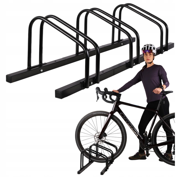 Suport Pentru Biciclete Cu Elemente De montaj, Fit4Med, Material Otel Zincat Vopsit Electrostatic, 29x27x103 cm, Posibilitate De montare Pe Sol Sau Pe Perete, Posibilitate De Parcare Pe Ambele Parti, Parcare Pentru 3 Biciclete, Negru