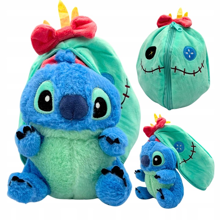 Lilo és Stitch plüss kabala, 2 az 1-ben, 20 cm, többszínű