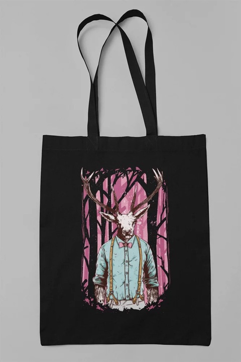 Платнена чанта D&B, елени, T00037 Черен