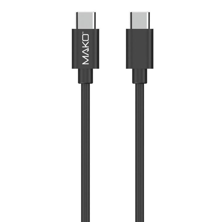Кабел Mako Fast Charge PD 66W Type-C към Type-C, 1 м, черен