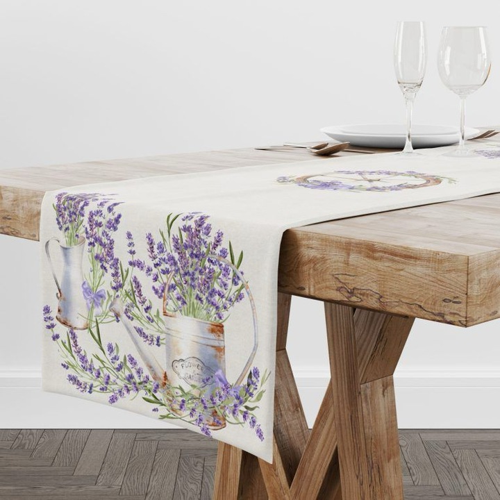 Napron de masa bumbac, Lavander, 45x140 cm