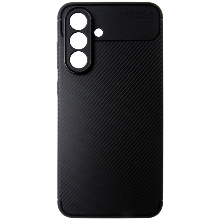 Husa spate Auto Focus aspect Carbon, silicon negru, pentru Samsung Galaxy A56 5G