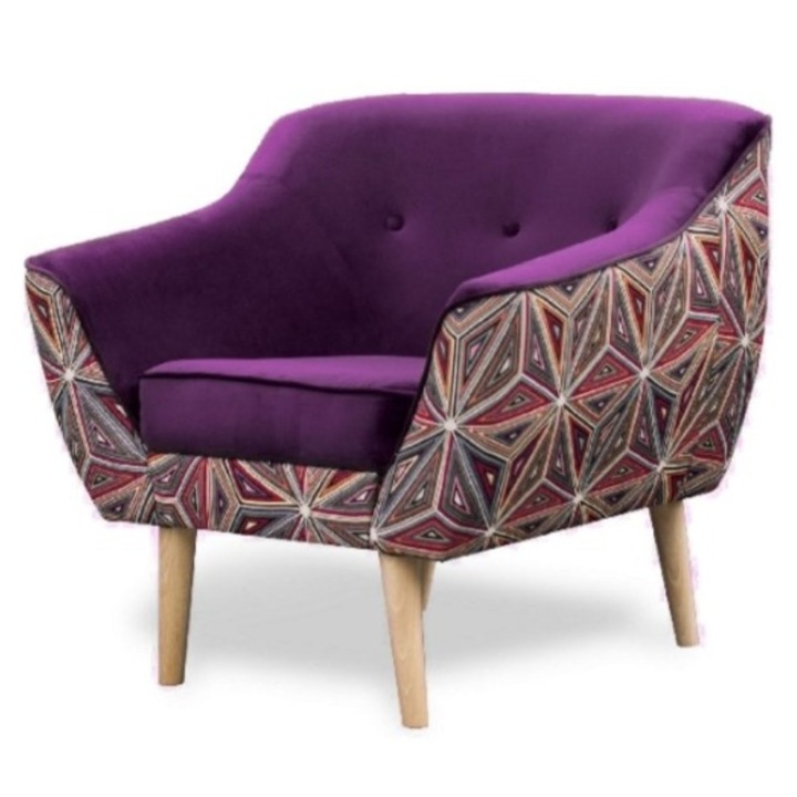 Fotoliu Melvi, Sofello, design scandinav, material rezistent, multicolor, 80x75x74cm