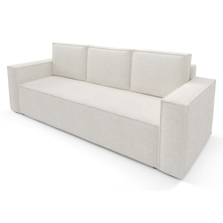 Canapea Sofello CORDA, extensibila, textil, 248x93x96cm, ecru