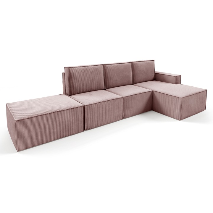 Canapea modulare PORTO, Sofello, strucs roz, dimensiuni personalizabile