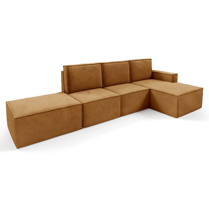 Canapea modulare Porto, Sofello, design elegant, catifea, maro cupru,