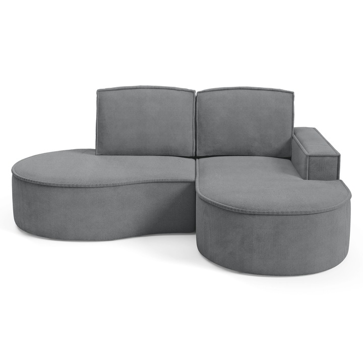 Canapea coltar MOLLY, Sofello, BONELL, textil, gri deschis, 210x157x88cm