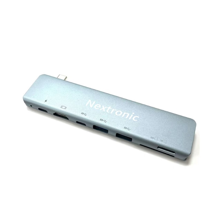 Докинг станция USB C 14 в 1, 1x 100Mbps RJ45, 2x 4k HDMI, 1x Display Port, 3x USB 3.0, 2x USB 2.0, 1x TypeC порт за данни, 1x TypeC PD порт, 1x AUX порт, 2x SD/TF, RikBo
