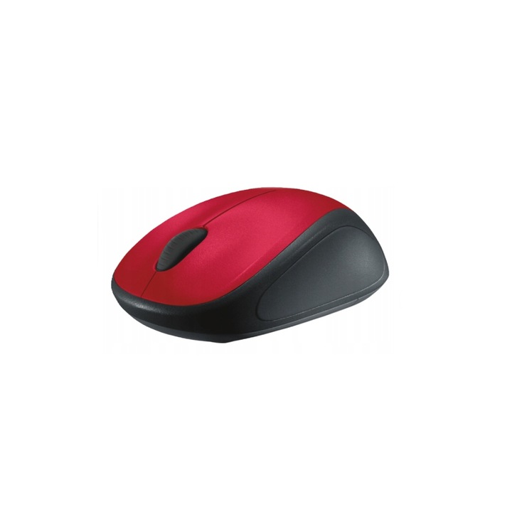 Mouse Fara Fir, Logitech, M317, Senzor Optic, Rezolutie 1000, Baterie, Interfata Usb, Usb (Radio 2.4 Ghz), Dimensiuni 95 mm X 55 mm X 38.6 mm, Culoare Rosu