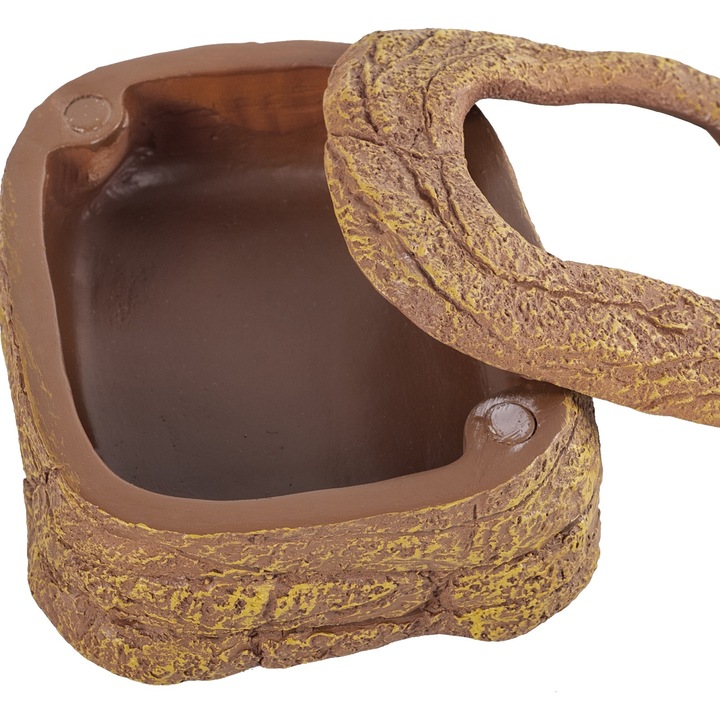 Castron pentru hrana vie, Repti-Zoo Magnetic Food Dish, din doua piese, imbinare magnetica, pentru gecko, agame si reptile insectivore, 9x7x4 cm