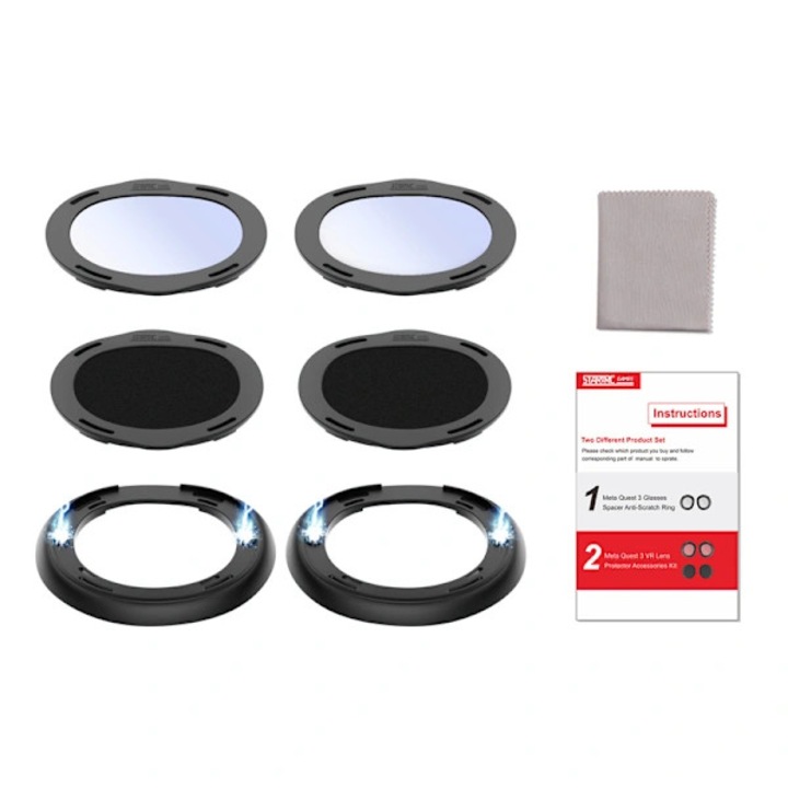 Комплект протектори за лещи Meta Quest 3, прозрачни, 6x6.5x0.7cm, 5.5x0.3x5.7cm