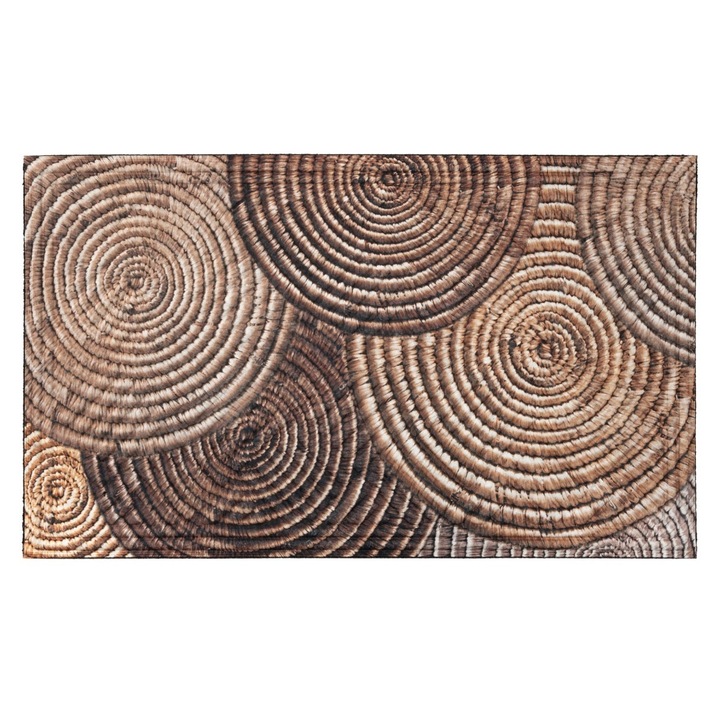 Covor intrare exterior Lima, 45 x 75 cm, poliester + polipropilena, bej, dreptunghiular