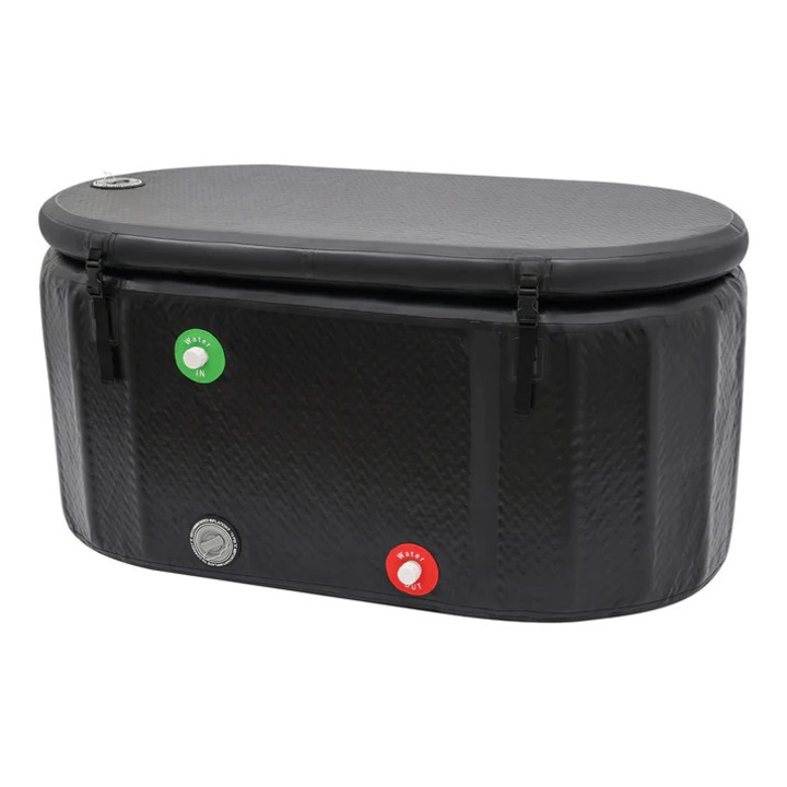 Felfújható kád, 370 literes űrtartalom, öko PVC, pumpával, fekete