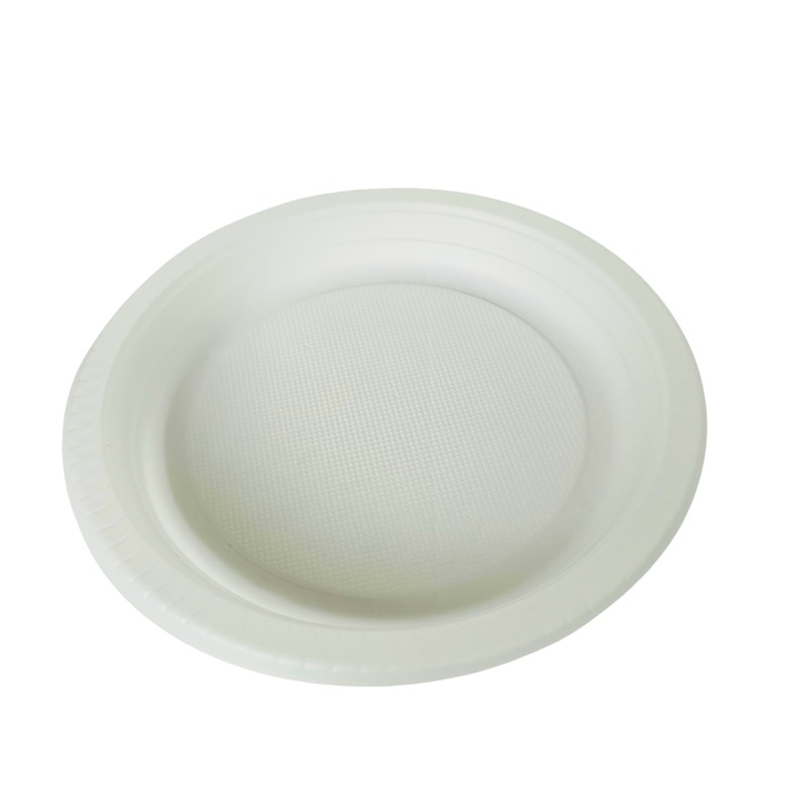 Set 50 Farfurii plate reutilizabile si reciclabile, 21 cm