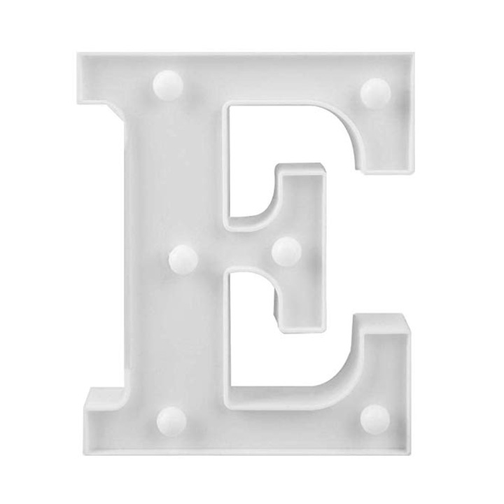 Lampa LED, 21×14.2×3.5 cm, cu baterii, litera E, PPQT8286