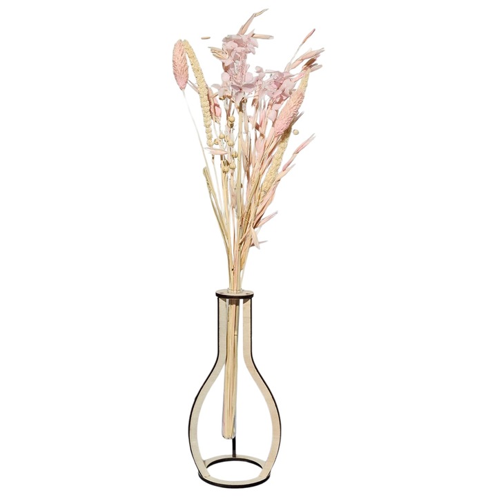 Vaza “Bulb” din lemn cu eprubeta 19.5x10 cm