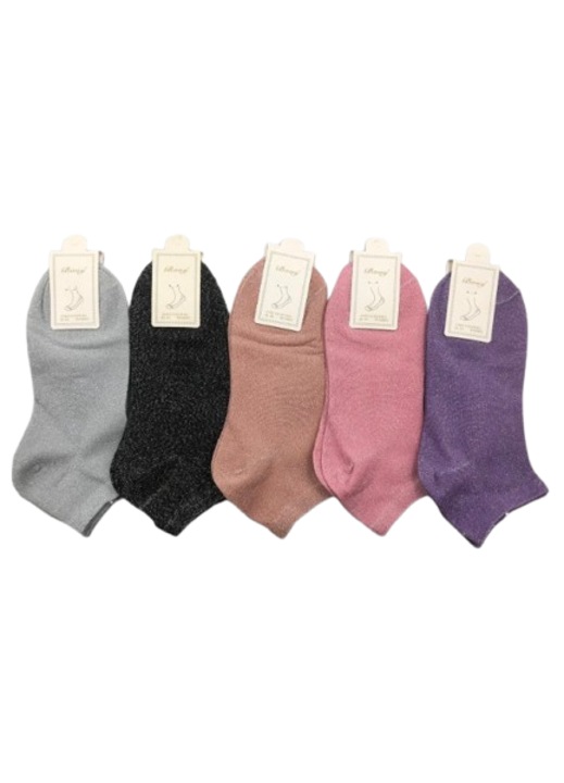 Set 20 sosete Dama multicolor cu insertie sclipici.35-41