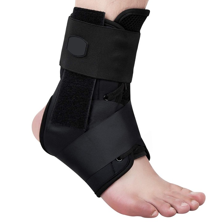 Suport pentru glezna, Stabilizator de glezna pentru tendonul lui Ahile, tendon, entorsa, recuperare dupa o accidentare, M, LEIISVK, negru