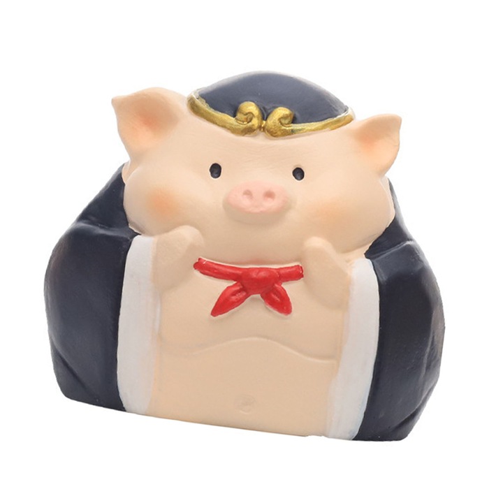 Gyanta kínai karakter dísz szobor, 6,5x5x5,5cm, Dekoratív irodába és autóba