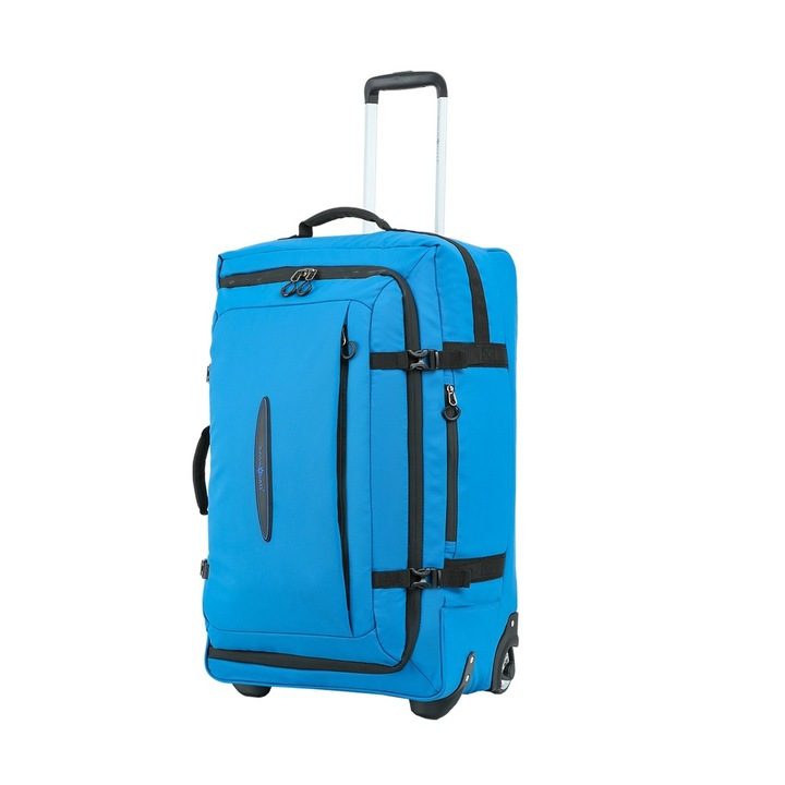 Куфар, Snowball SW42503, Голям, регистриран багаж, 78 л, 2 колела, водоустойчив полиестер, 72x40x30 см, син