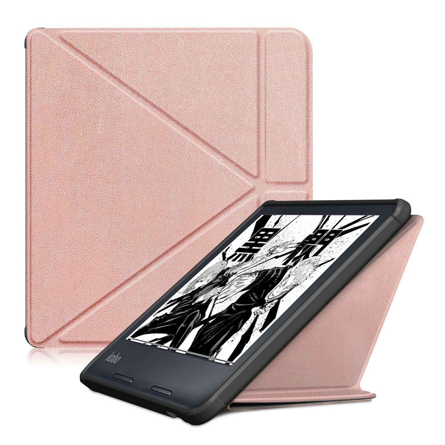 Husa tableta pentru Kobo Libra Color 2024 din piele TPU deformabila, culoare solida aurie