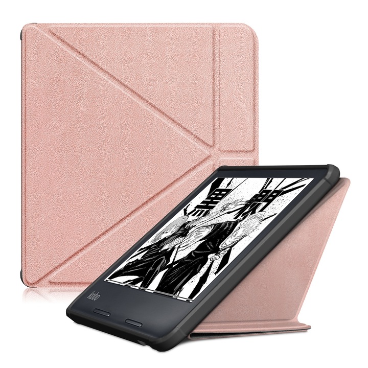 Husa tableta pentru Kobo Libra Color 2024 din piele TPU deformabila, culoare solida aurie