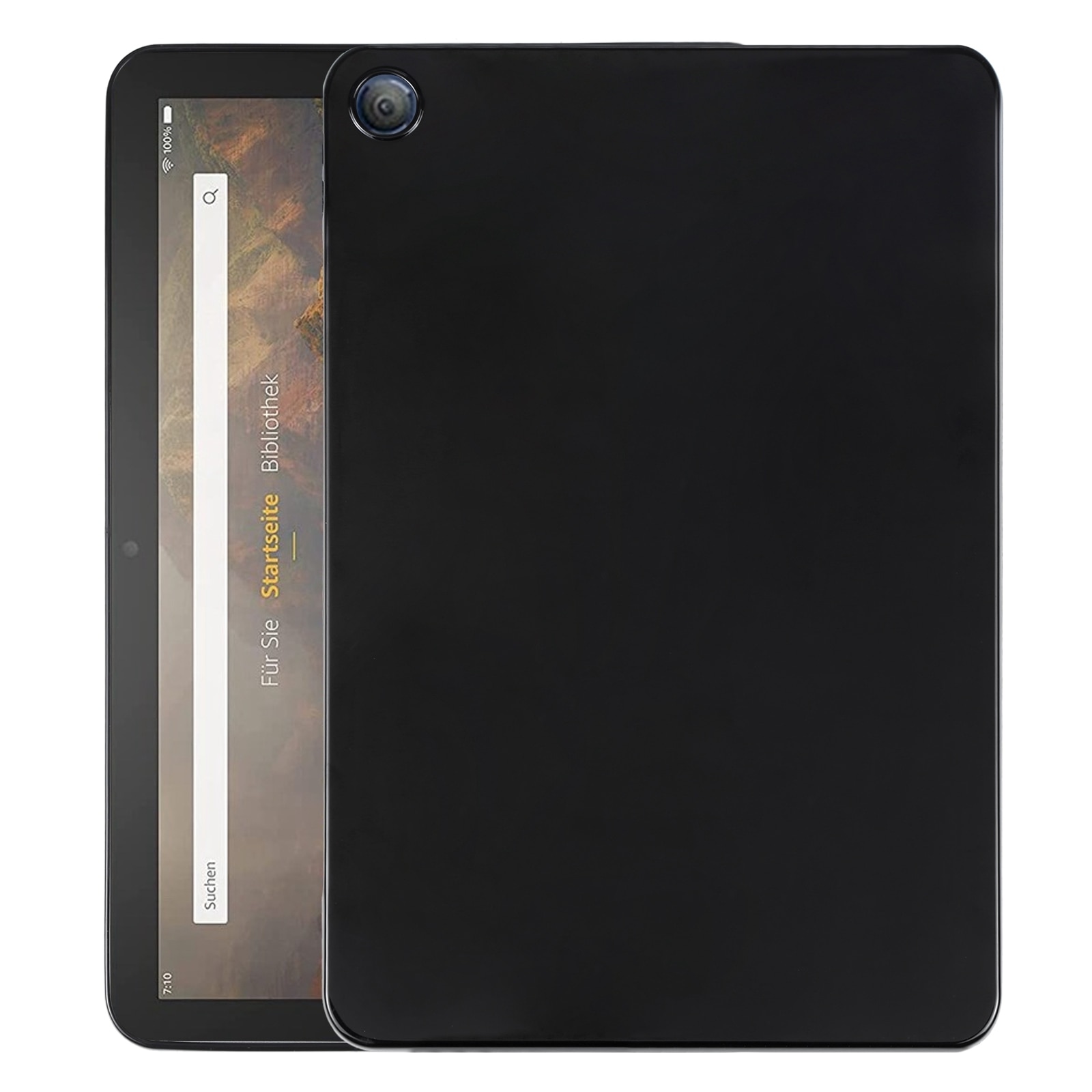 Husa tableta pentru Amazon Kindle Fire HD 10 / 10 Plus 2021, TPU, cu suport, protectie anti-zgarieturi, acces complet la porturi, negru