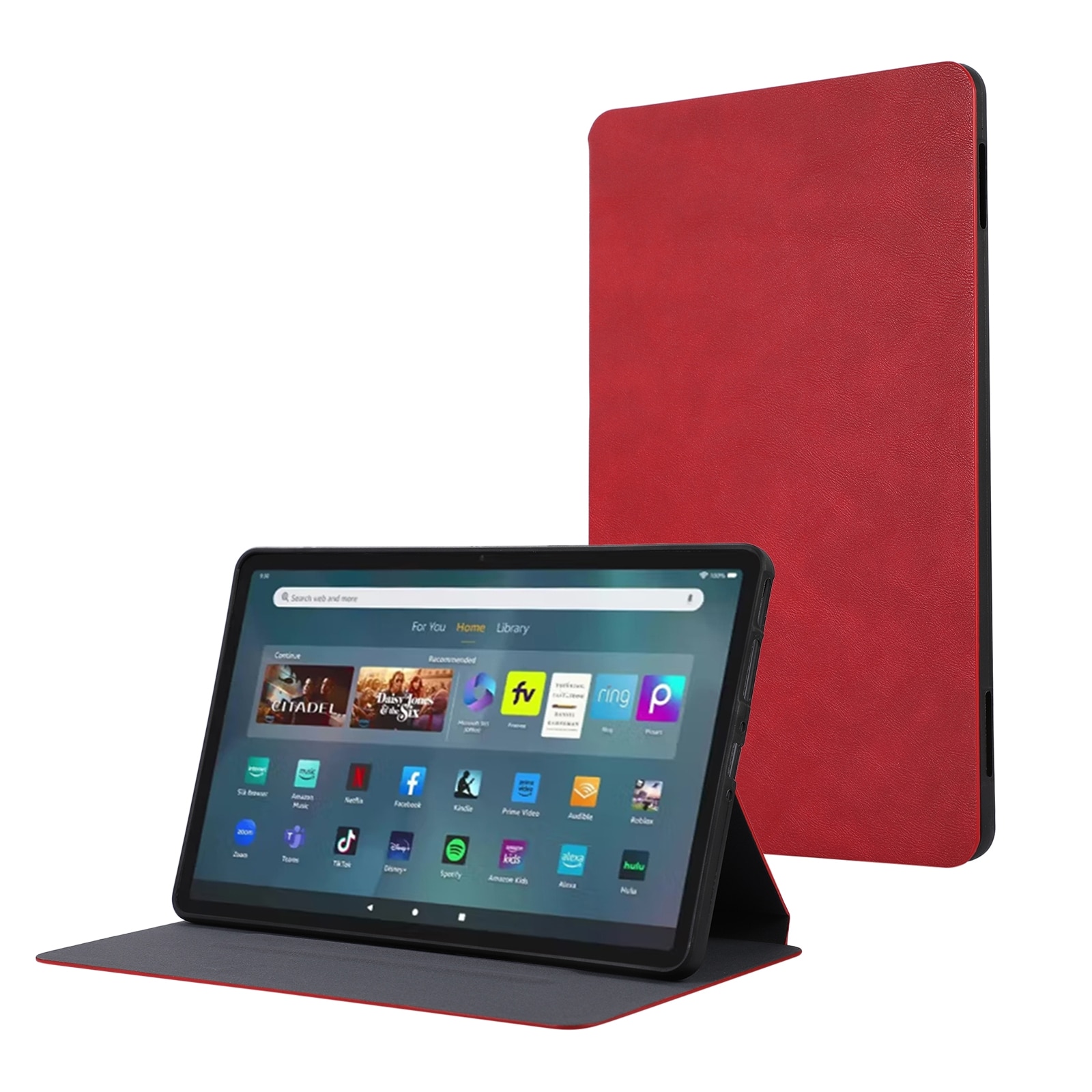 Husa tableta pentru Amazon Fire Max 11, TPU flip, protectie din piele, culoare rosie
