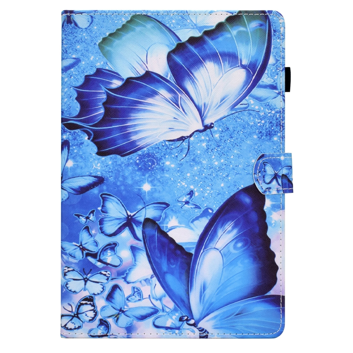 Husa tableta pentru Huawei MediaPad T3 10, piele, tip carte cu suport, slot pentru stilou, design cusut, fluturi