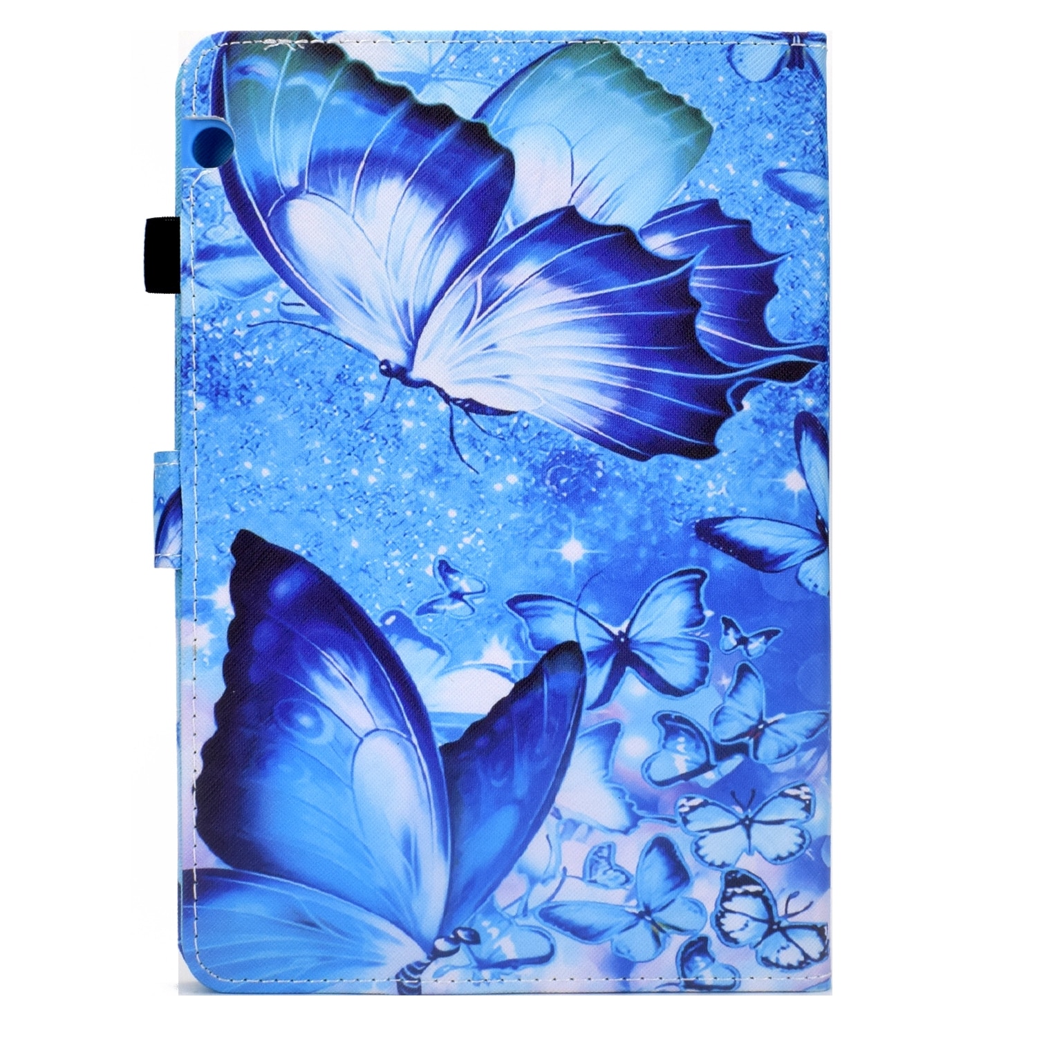 Husa tableta pentru Huawei MediaPad T3 10, piele, tip carte cu suport, slot pentru stilou, design cusut, fluturi