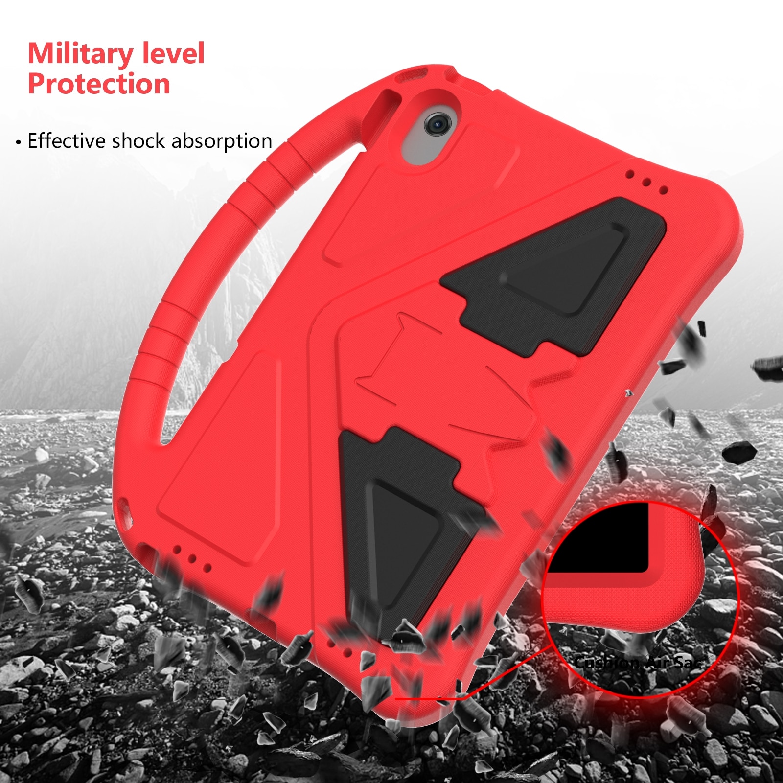 Husa tableta pentru Huawei MatePad Pro 10.8 2021, material EVA anti-soc, cu suport, rosu