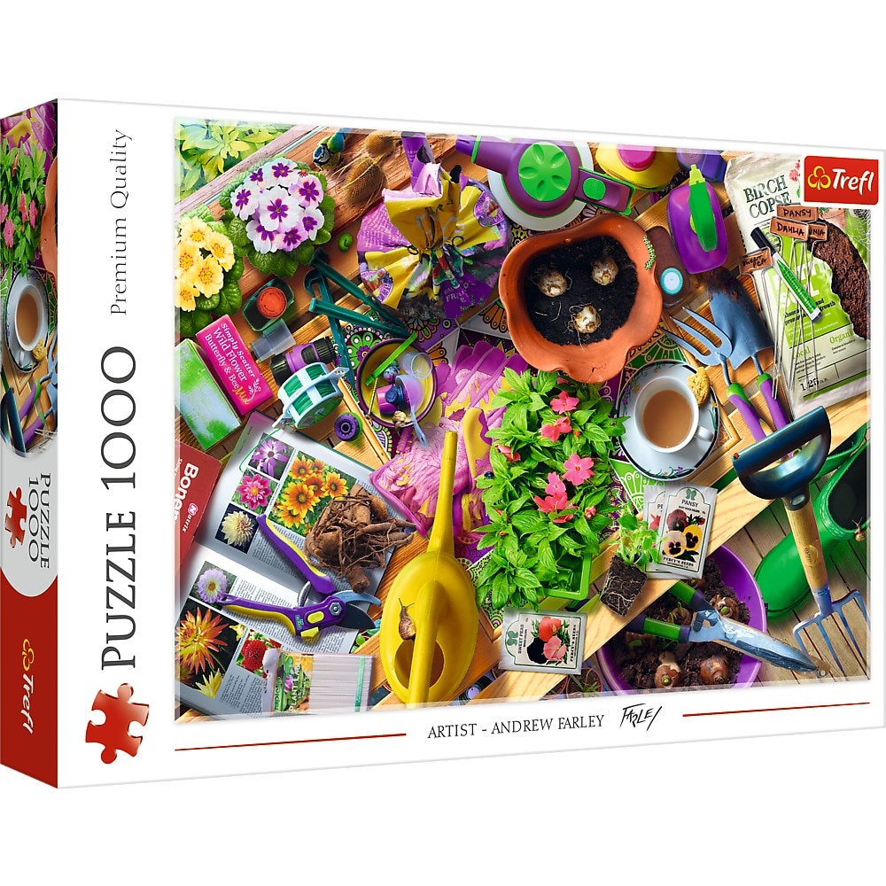 Puzzle Trefl - Aranjarea Gradinii Artist Andrew Farley, 1000 piese