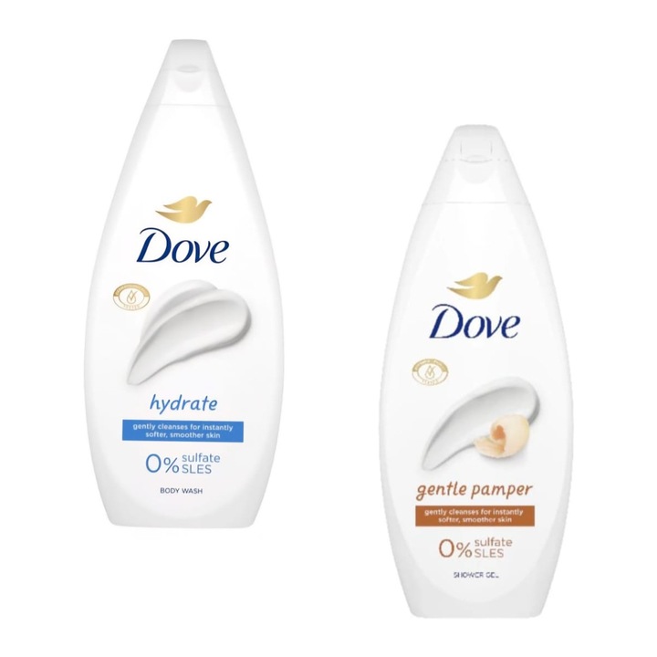 Pachet x 1 Gel de dus Dove Essential Care Gentle Pamper 720ml x 1 Gel de dus Gel de dus Dove Essential Care Hydrate 720ml