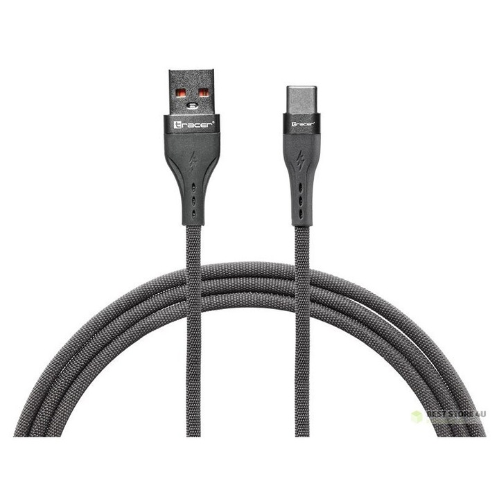 USB A - USB C кабел 1 м, 48 W, 480 MB/s, черен/графит, комплект