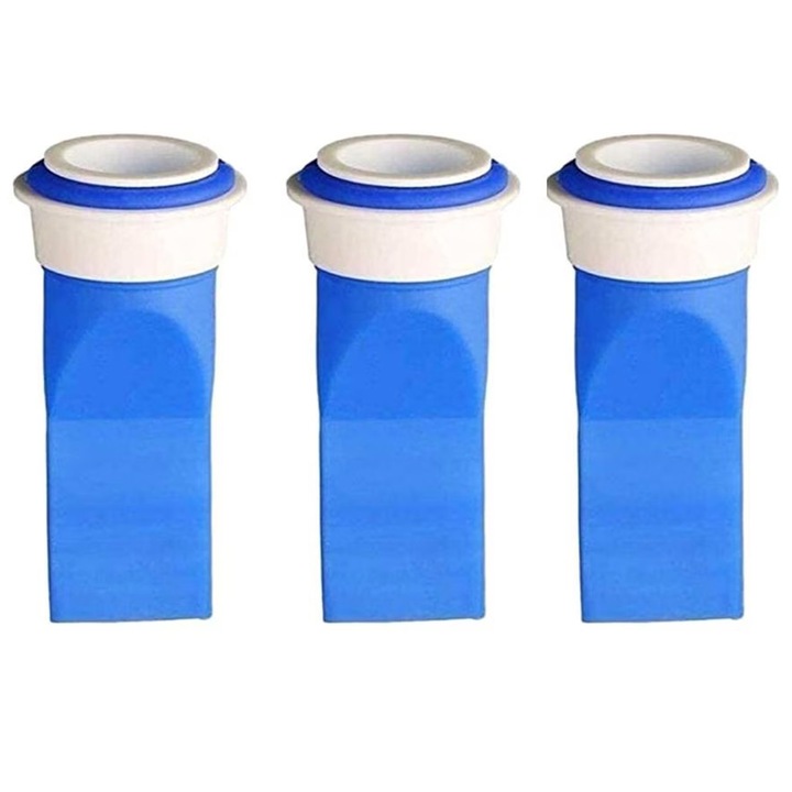 Supape Antimiros Canalizare, Scurgeri pardoseala, Sifon chiuveta, AYSTOAYS®, Set 3 Supape, Silicon, Cu adaptor pentru 35mm si 45 mm, pentru Toaleta Baie Bucatarie, Albastru