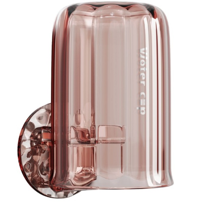 Többfunkciós 2 az 1-ben tartó, pohár és fogkefetartó, Leski, műanyag, méret: 10.4 x 7.3 x 7.3 cm, rózsaszín