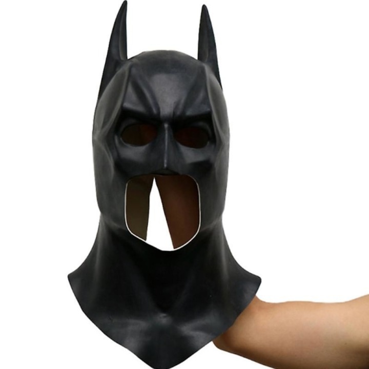 Férfi Batman maszk Halloween jelmezhez, latex, fekete